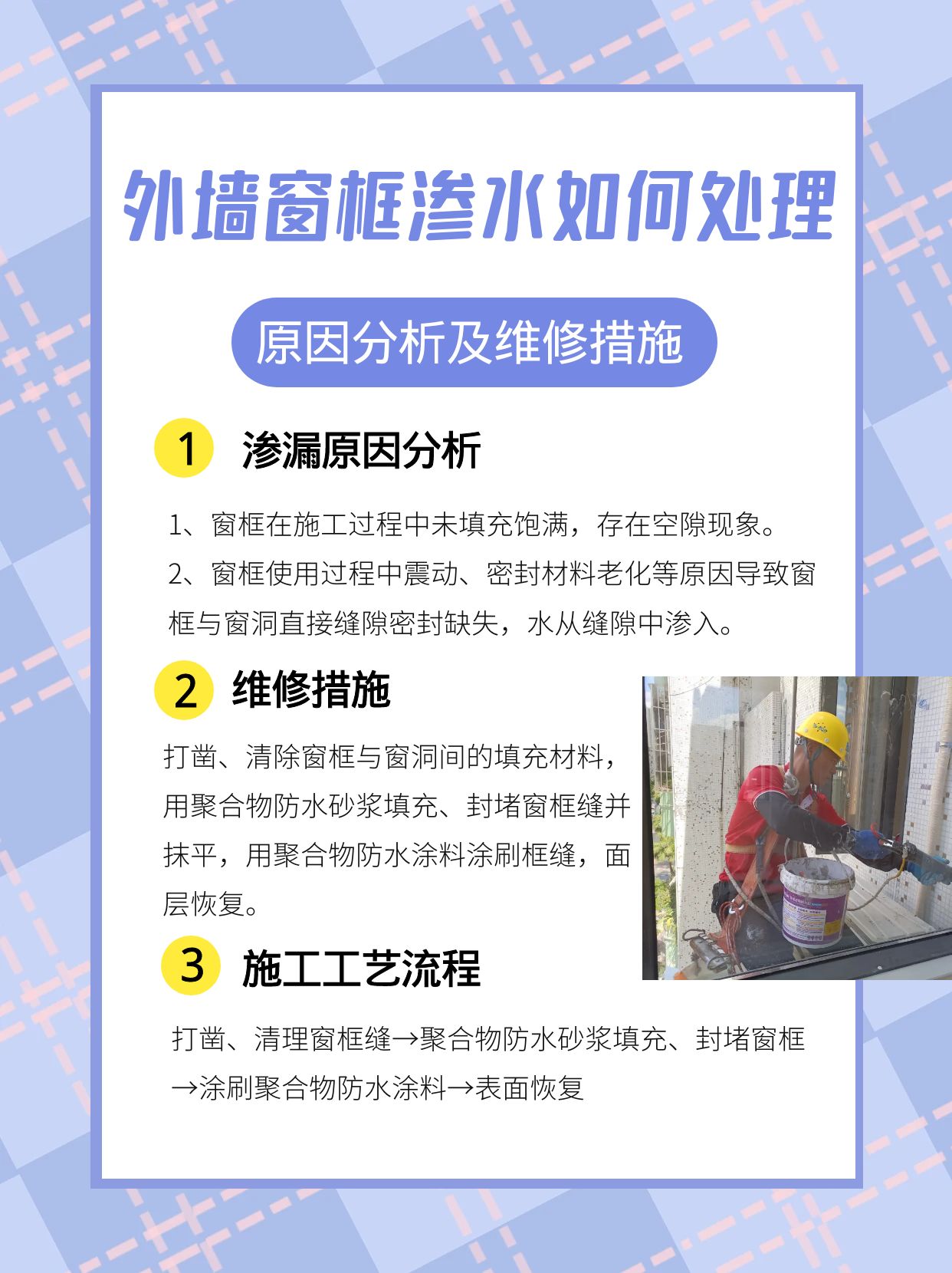 外墻窗框漏水怎么處理？